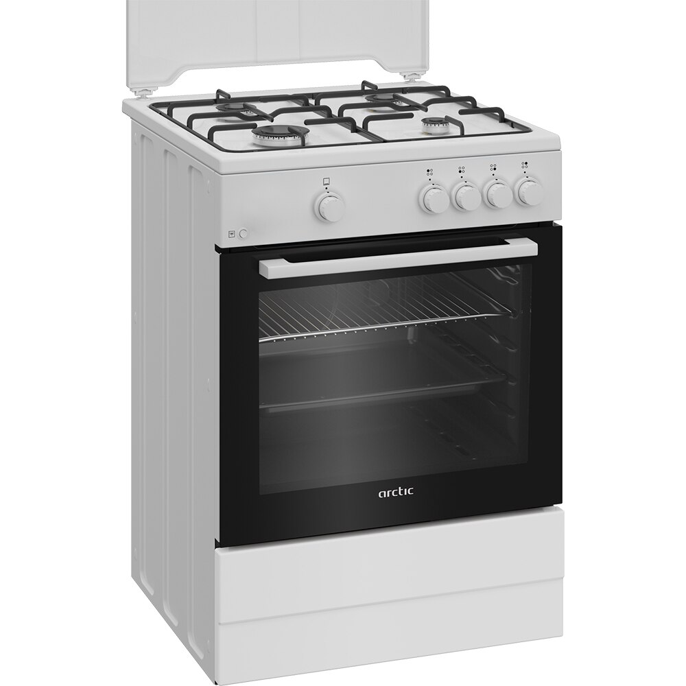 Aragaz ARCTIC ABGM6600L, 4 arzatoare, Gaz, L 60 cm, alb