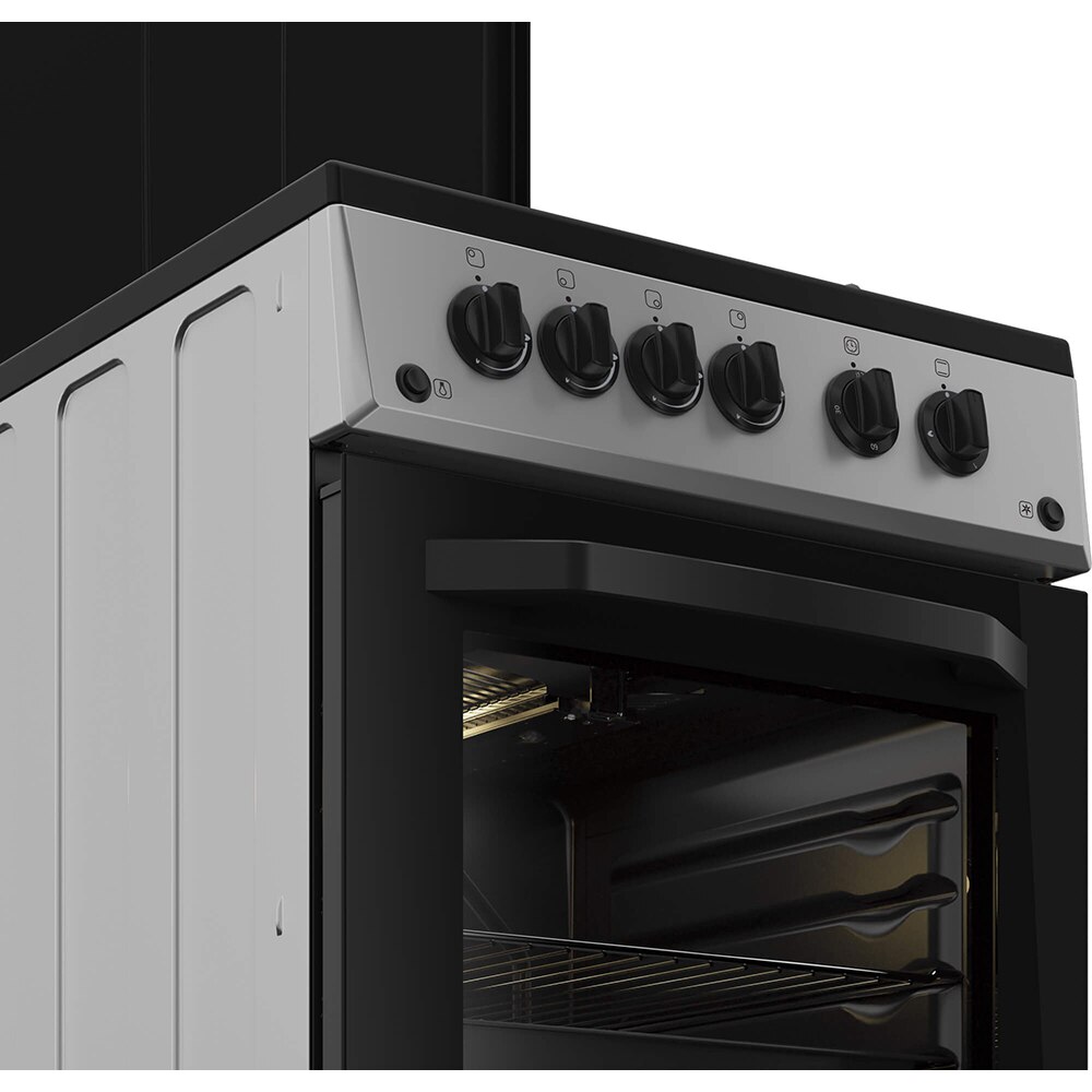 Aragaz ARCTIC AGG5611DTLBN, 4 arzatoare, Gaz, L 50 cm, Grill, argintiu