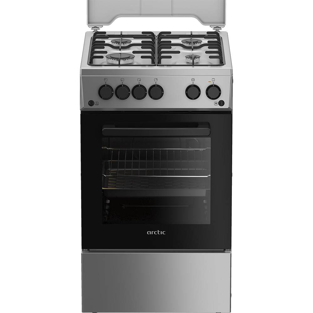 Aragaz ARCTIC AGG5611DTTLXN, 4 arzatoare, Gaz, L 50 cm, Grill, Rotisor, inox