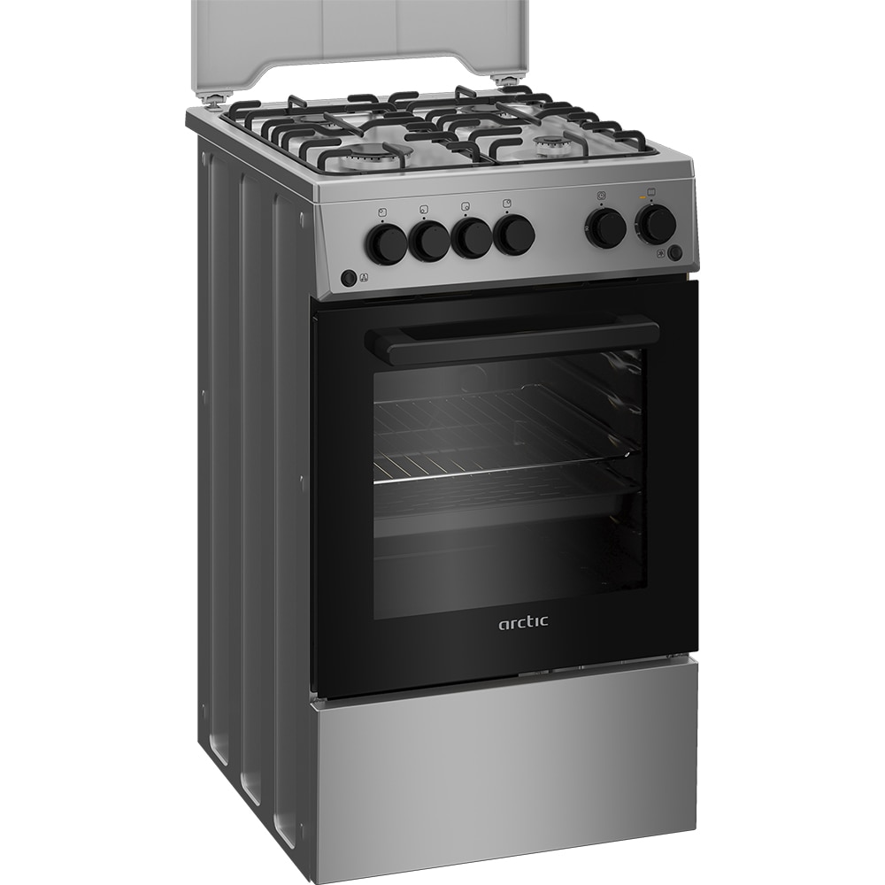 Aragaz ARCTIC AGG5611DTTLXN, 4 arzatoare, Gaz, L 50 cm, Grill, Rotisor, inox