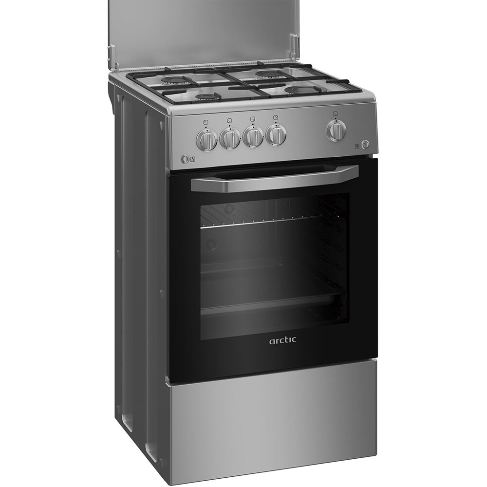 Aragaz ARCTIC AGM5501FLS, 4 arzatoare, Gaz, L 50 cm, argintiu