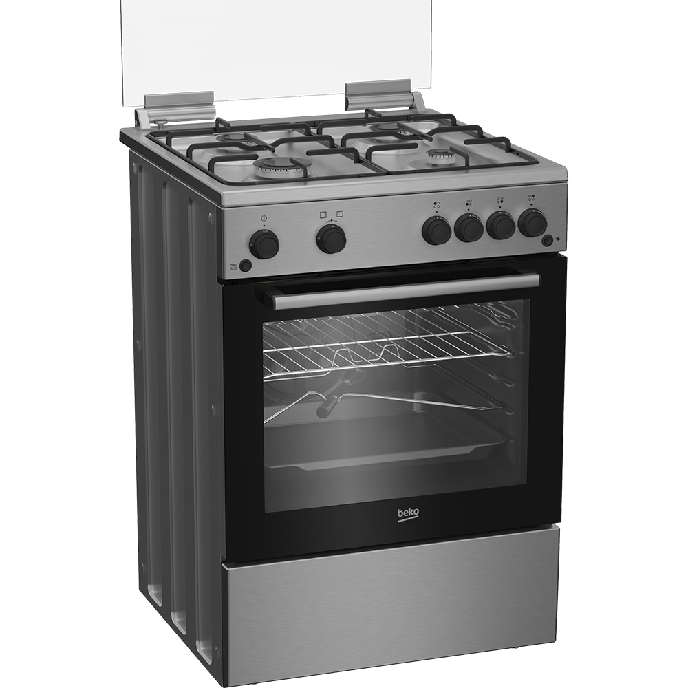 Aragaz BEKO FBGT62110DXO, 4 arzatoare, Gaz, L 60 cm, Grill, Rotisor, inox