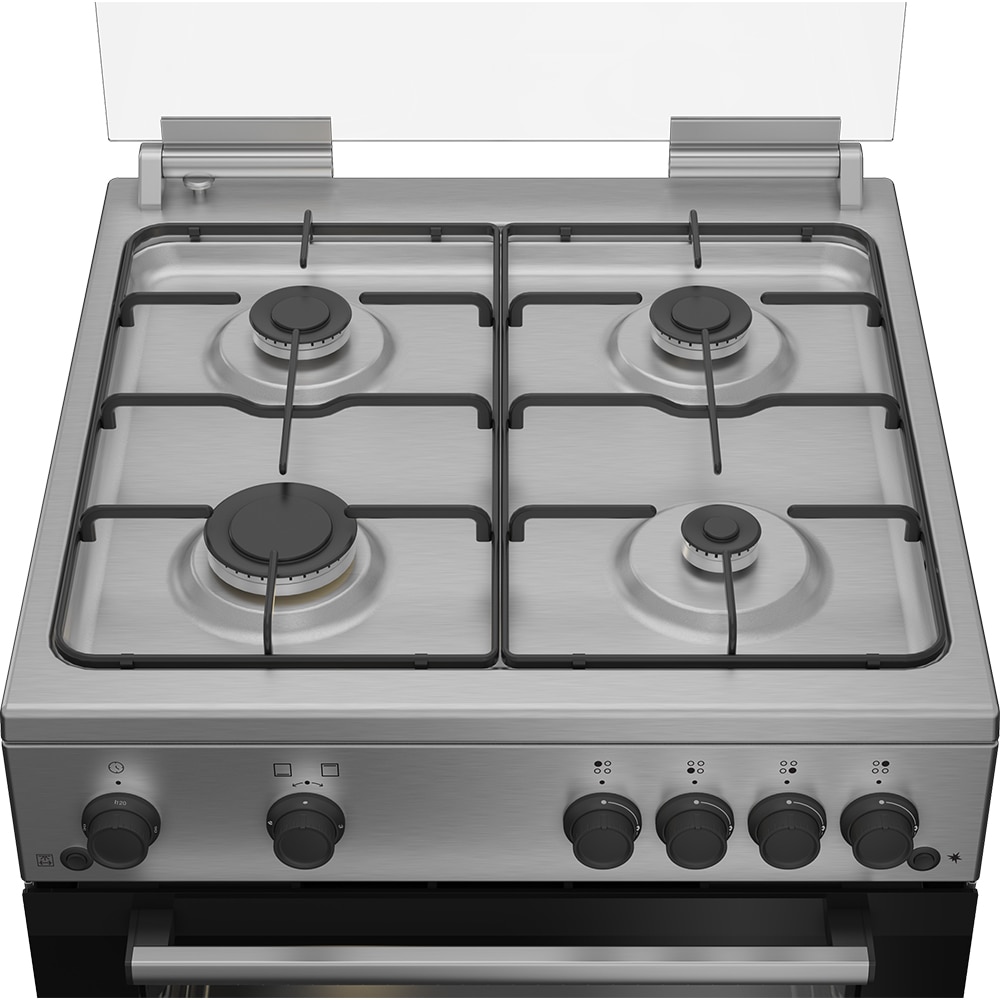 Aragaz BEKO FBGT62110DXO, 4 arzatoare, Gaz, L 60 cm, Grill, Rotisor, inox