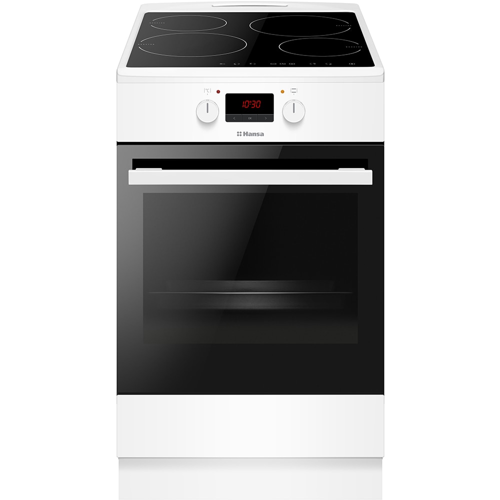 Aragaz HANSA FCIW59209, 4 arzatoare, Electric, L 50 cm, Grill, alb