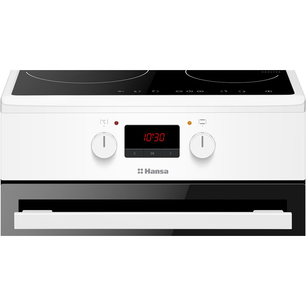 Aragaz HANSA FCIW59209, 4 arzatoare, Electric, L 50 cm, Grill, alb