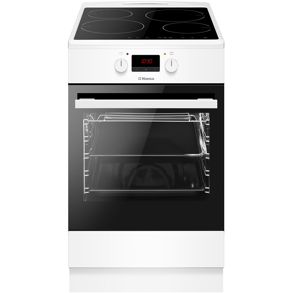 Aragaz HANSA FCIW59209, 4 arzatoare, Electric, L 50 cm, Grill, alb