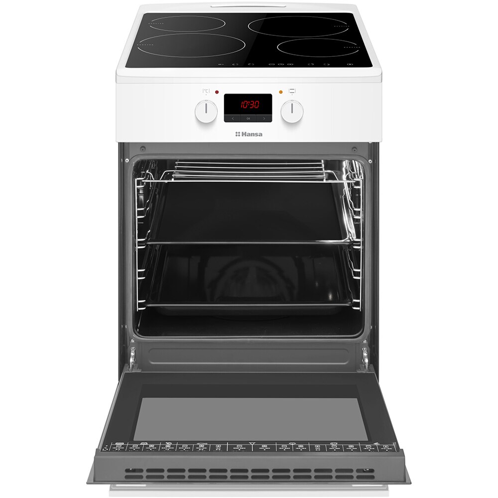 Aragaz HANSA FCIW59209, 4 arzatoare, Electric, L 50 cm, Grill, alb