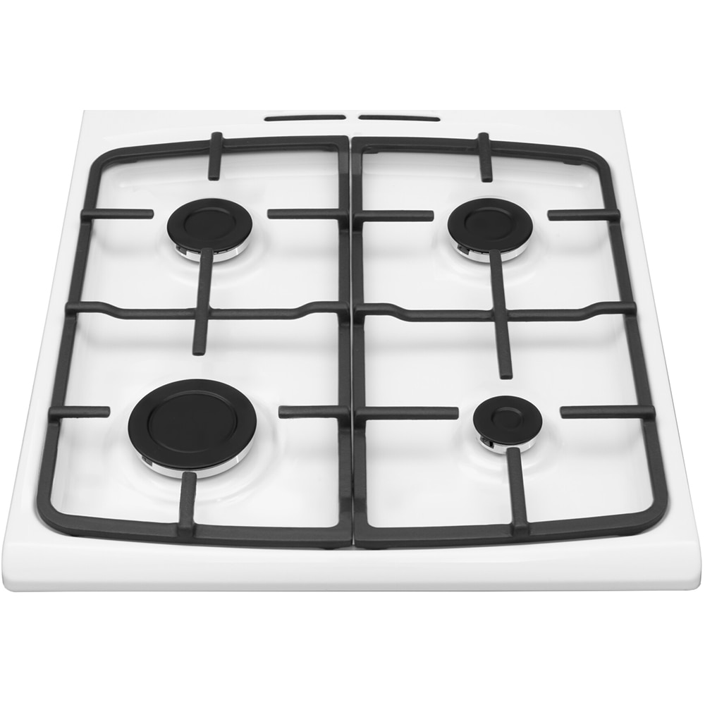 Aragaz HANSA FCMW59229H, 4 arzatoare, Gaz + Electric, L 50 cm, Grill, alb