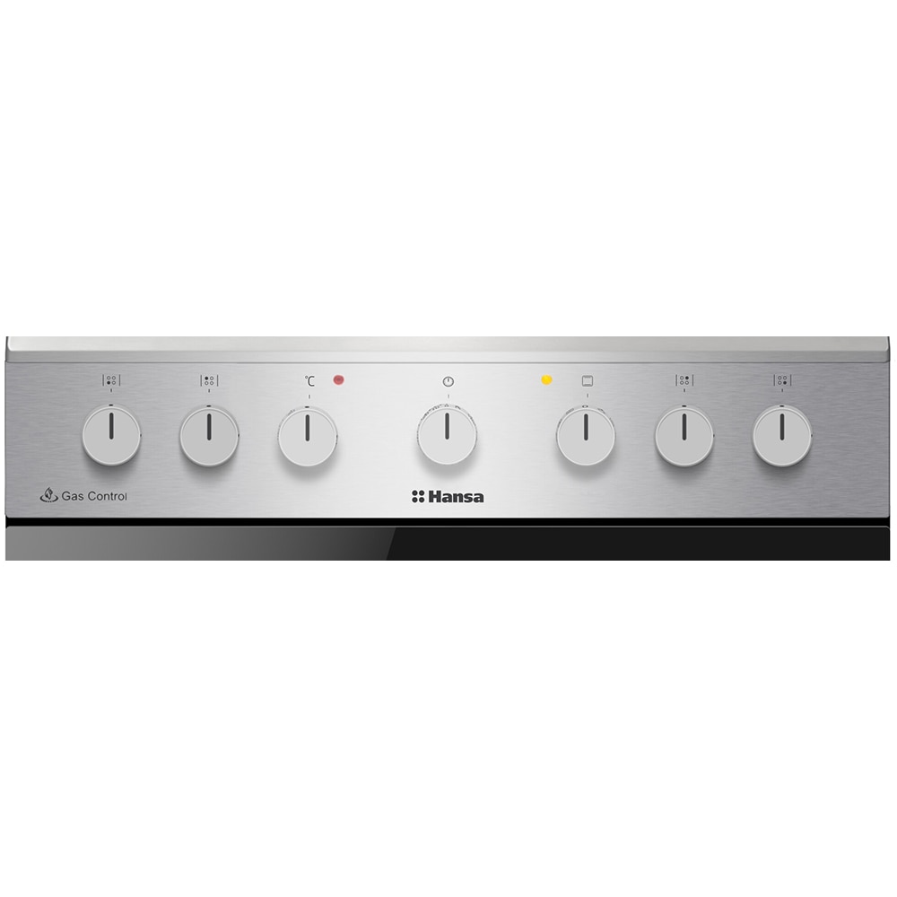 Aragaz HANSA FCMX69129H, 4 arzatoare, Gaz + Electric, L 60 cm, Grill, inox