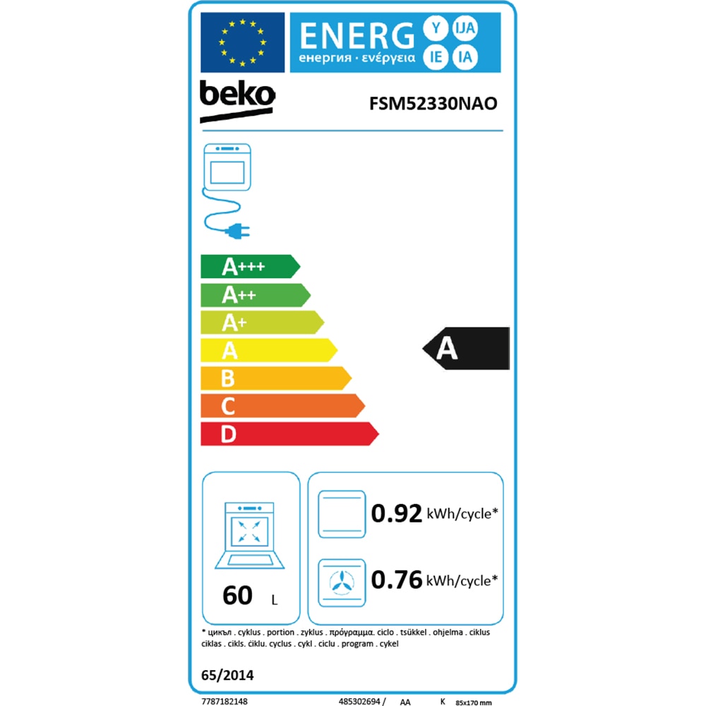 Aragaz BEKO FSM52330NAO, 4 arzatoare, Gaz + Electric, L 50 cm, Grill, antracit