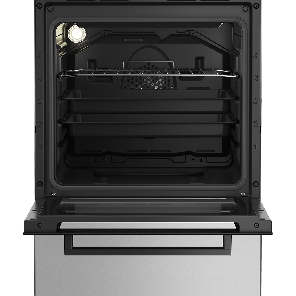 Aragaz BEKO FSMT52320DXON, 4 arzatoare, Gaz + Electric, L 50 cm, Grill, inox