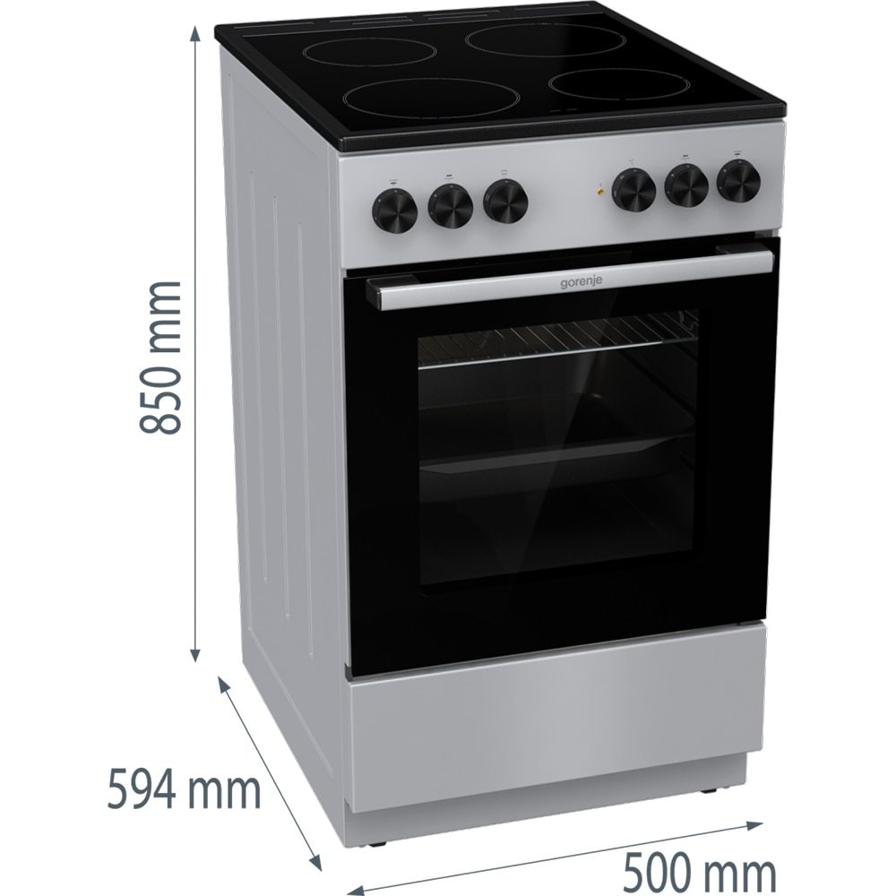 Aragaz GORENJE GEC5A12SG, 4 arzatoare, Electric, L 50 cm, gri