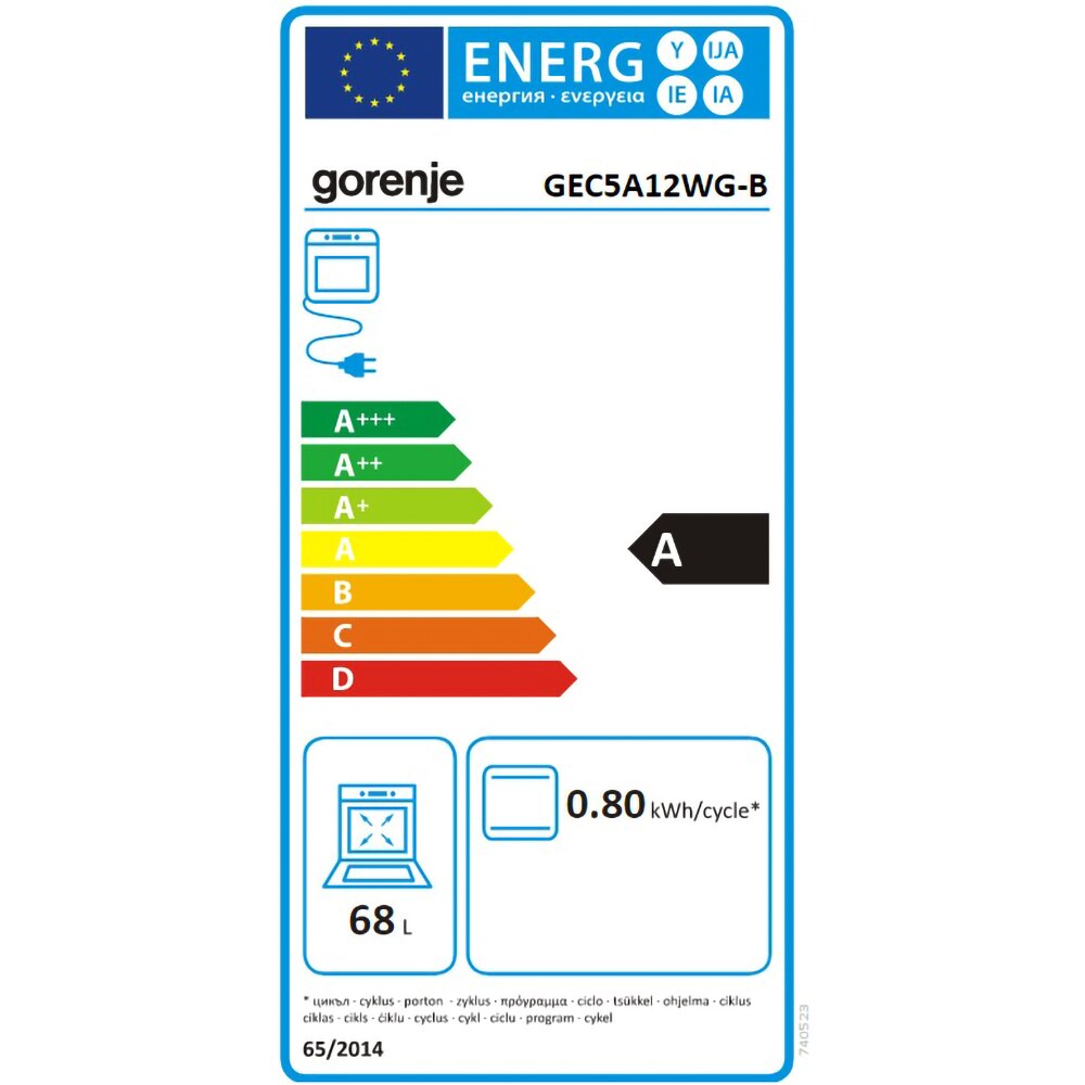 Aragaz GORENJE GEC5A12WG-B, 4 arzatoare, Electric, L 50 cm, alb