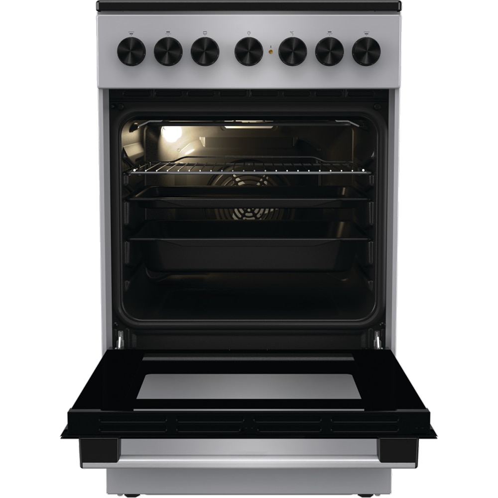 Aragaz GORENJE GEC5B41SG, 4 arzatoare, Electric, L 50 cm, Grill, gri