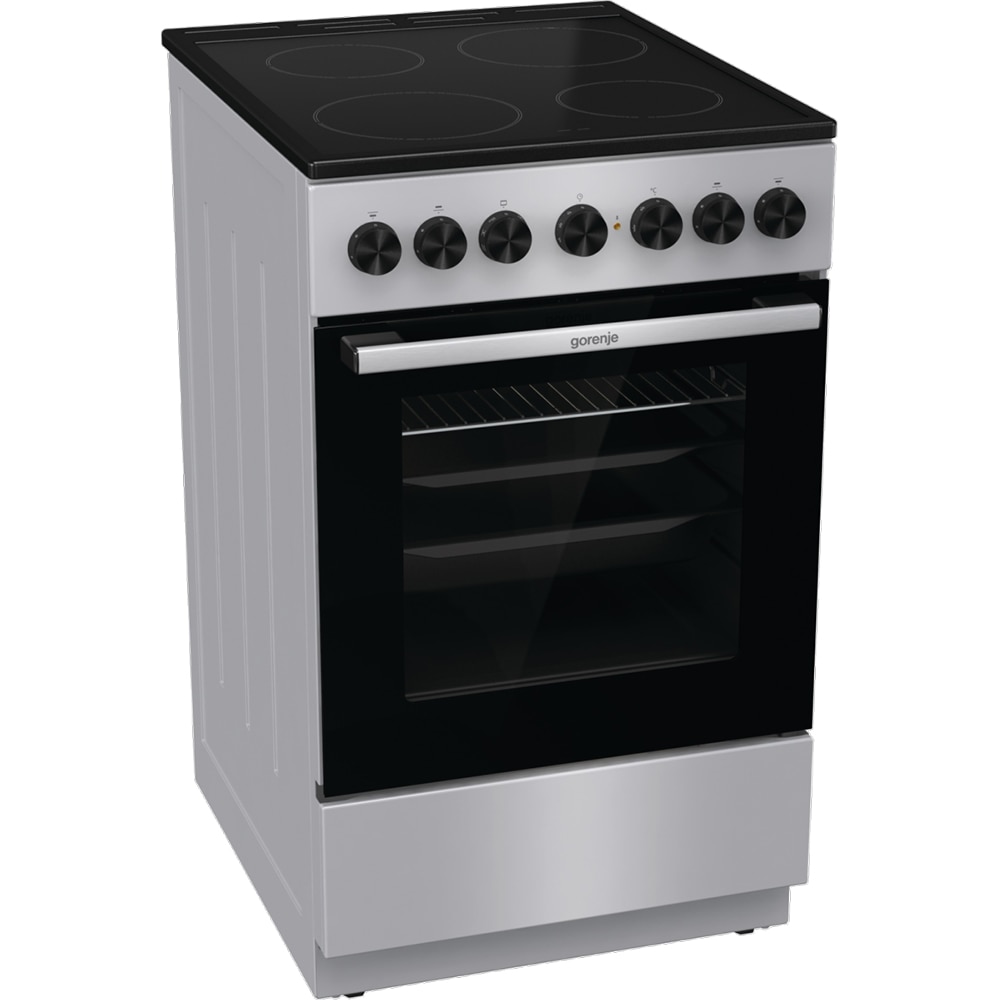 Aragaz GORENJE GEC5B41SG, 4 arzatoare, Electric, L 50 cm, Grill, gri