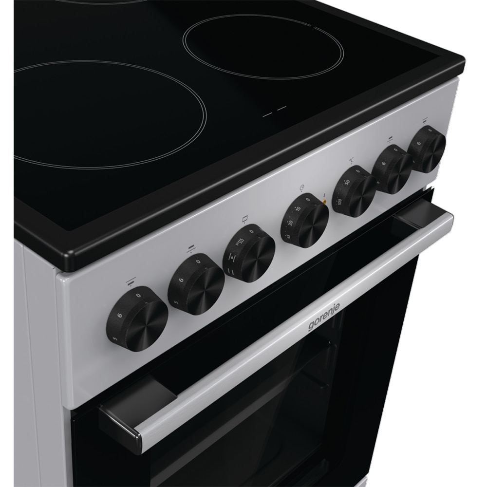 Aragaz GORENJE GEC5B41SG, 4 arzatoare, Electric, L 50 cm, Grill, gri
