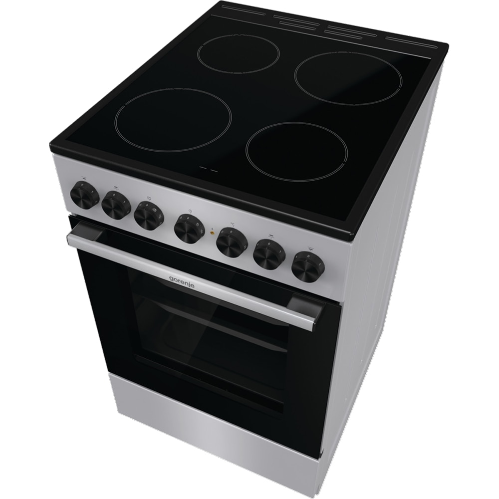 Aragaz GORENJE GEC5B41SG, 4 arzatoare, Electric, L 50 cm, Grill, gri