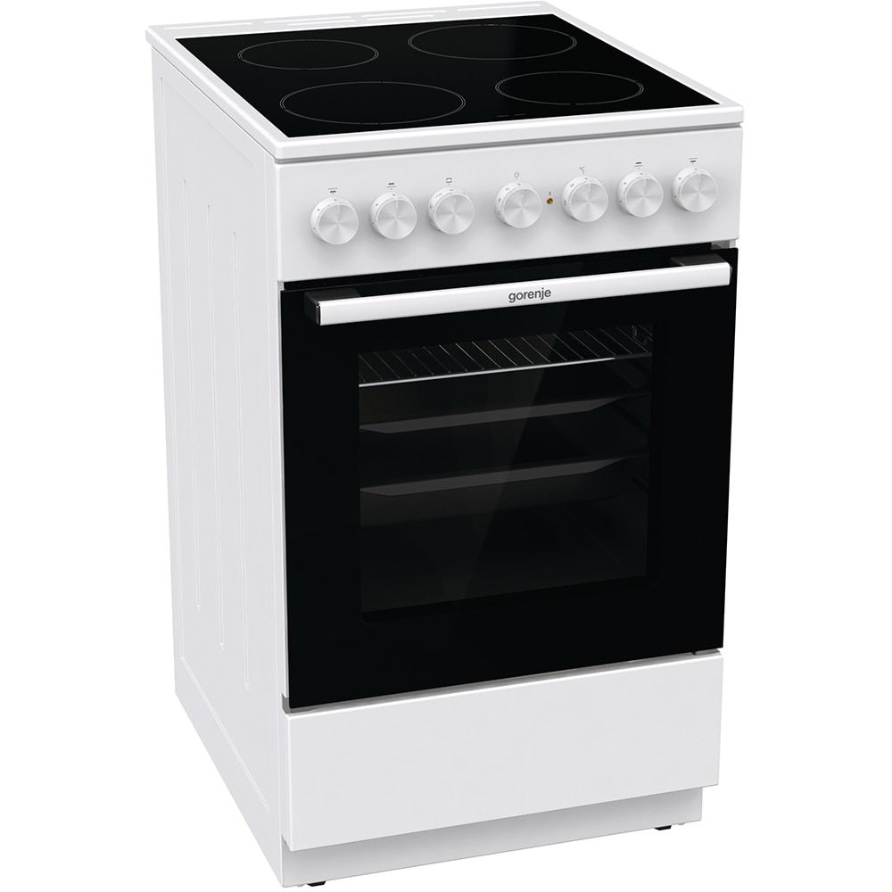 Aragaz GORENJE GEC5B41WG, 4 arzatoare, Electric, L 50 cm, Grill, alb