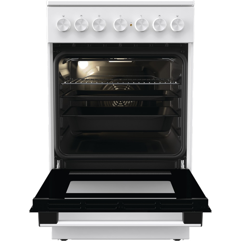 Aragaz GORENJE GEC5B41WG, 4 arzatoare, Electric, L 50 cm, Grill, alb