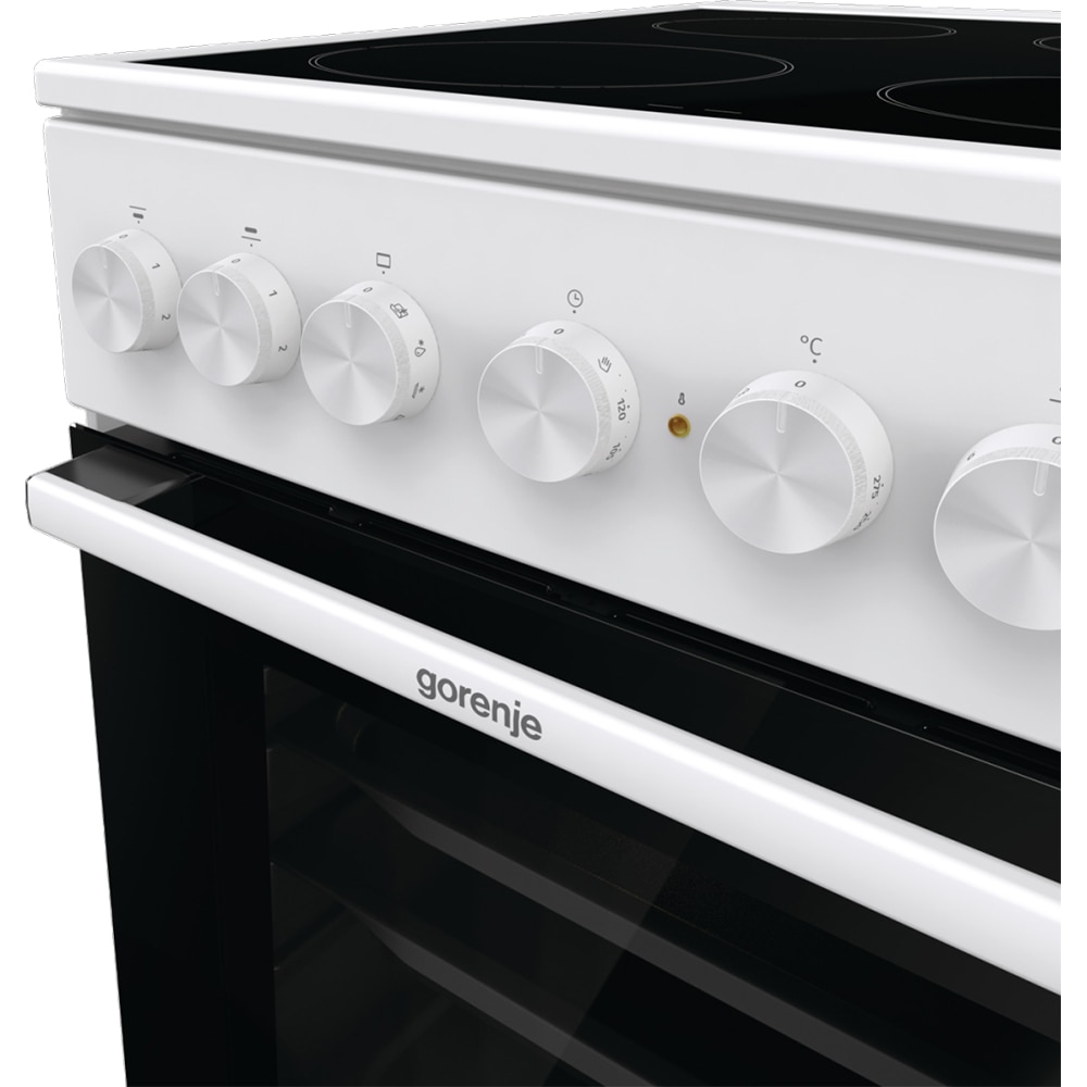 Aragaz GORENJE GEC5B41WG, 4 arzatoare, Electric, L 50 cm, Grill, alb