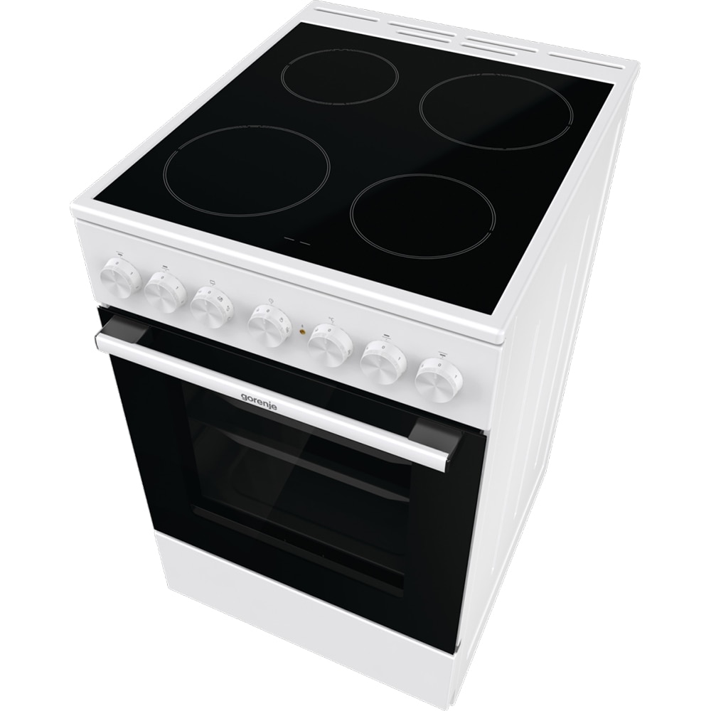 Aragaz GORENJE GEC5B41WG, 4 arzatoare, Electric, L 50 cm, Grill, alb