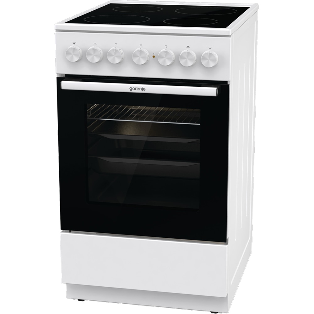 Aragaz GORENJE GEC5B41WG, 4 arzatoare, Electric, L 50 cm, Grill, alb