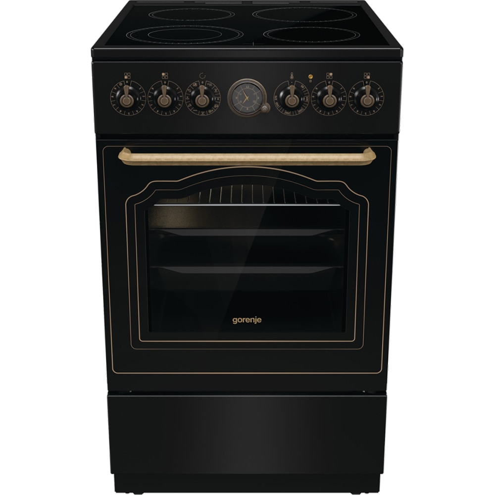 Aragaz GORENJE GECS5B70CLB, 4 arzatoare, Electric, L 50 cm, Grill, negru