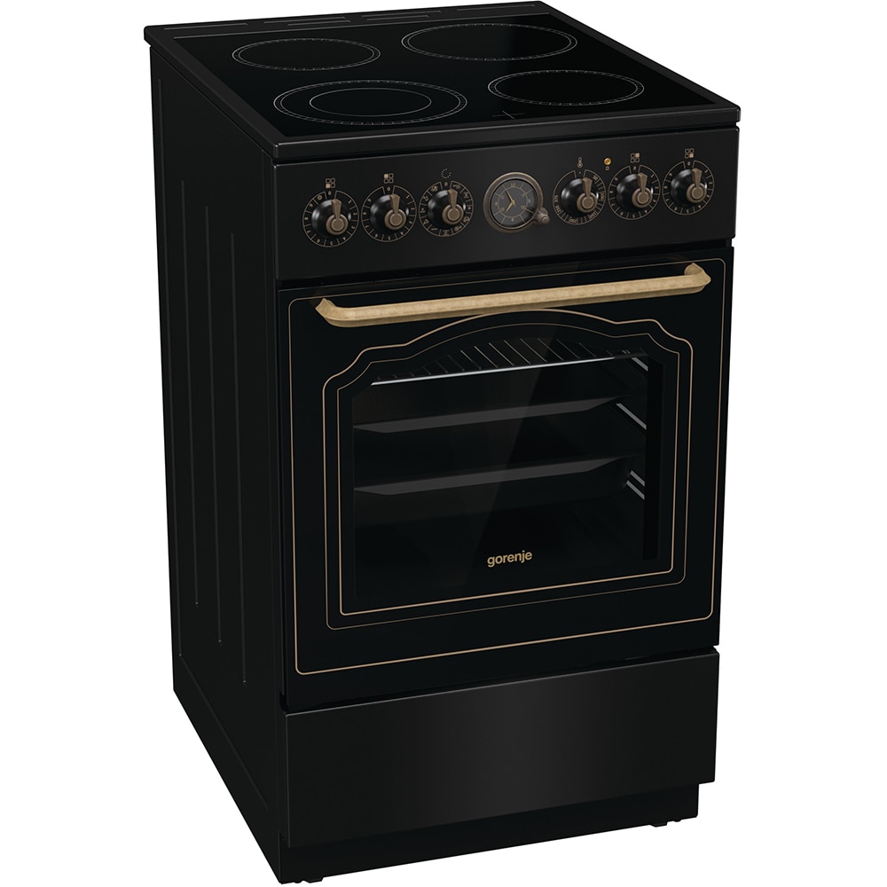 Aragaz GORENJE GECS5B70CLB, 4 arzatoare, Electric, L 50 cm, Grill, negru