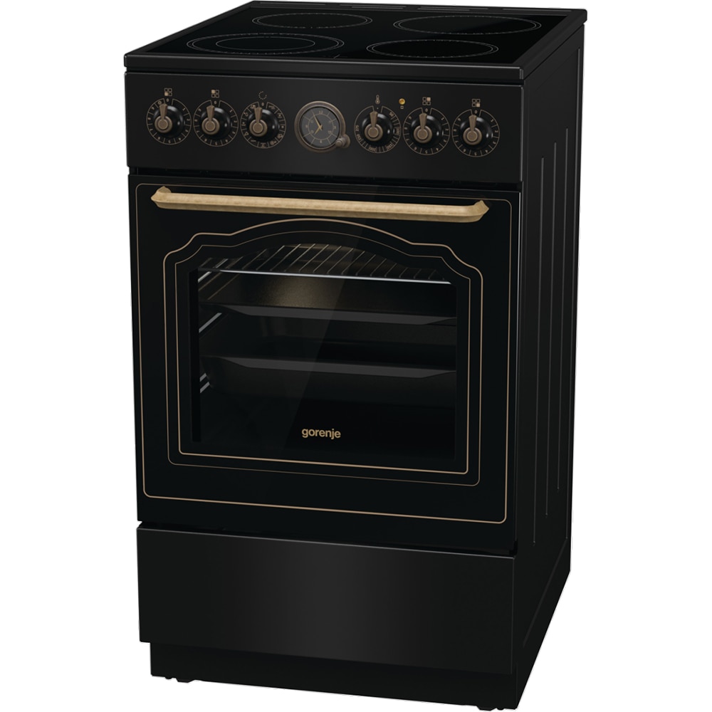 Aragaz GORENJE GECS5B70CLB, 4 arzatoare, Electric, L 50 cm, Grill, negru