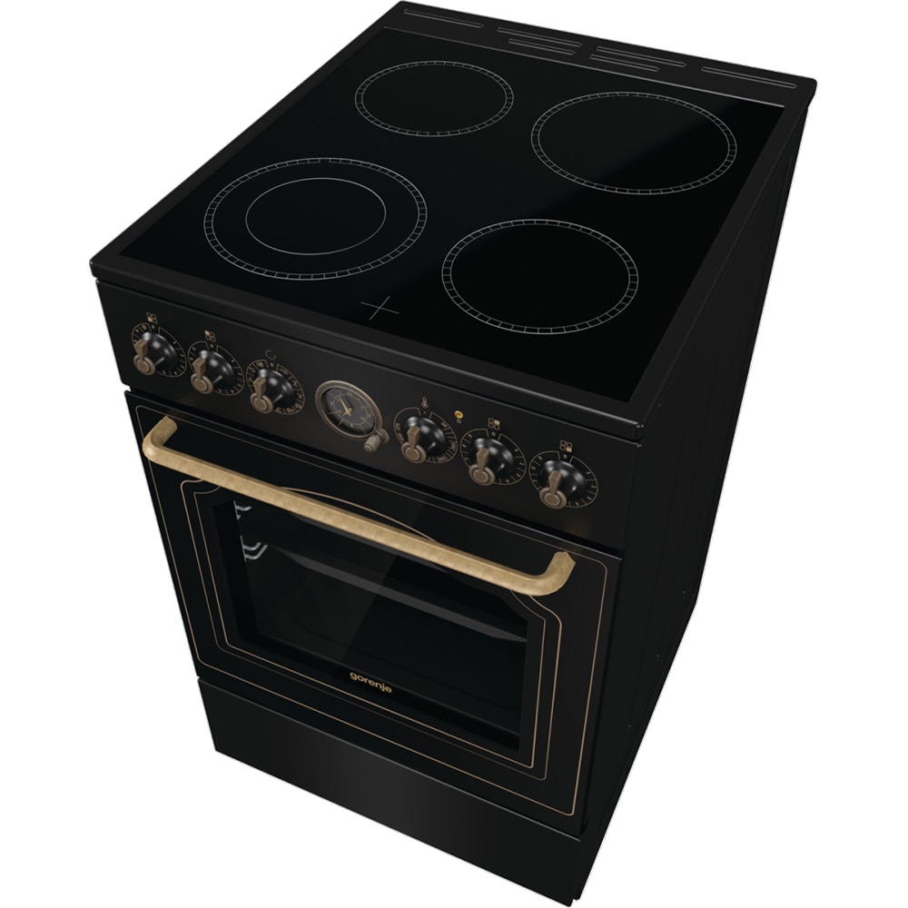 Aragaz GORENJE GECS5B70CLB, 4 arzatoare, Electric, L 50 cm, Grill, negru
