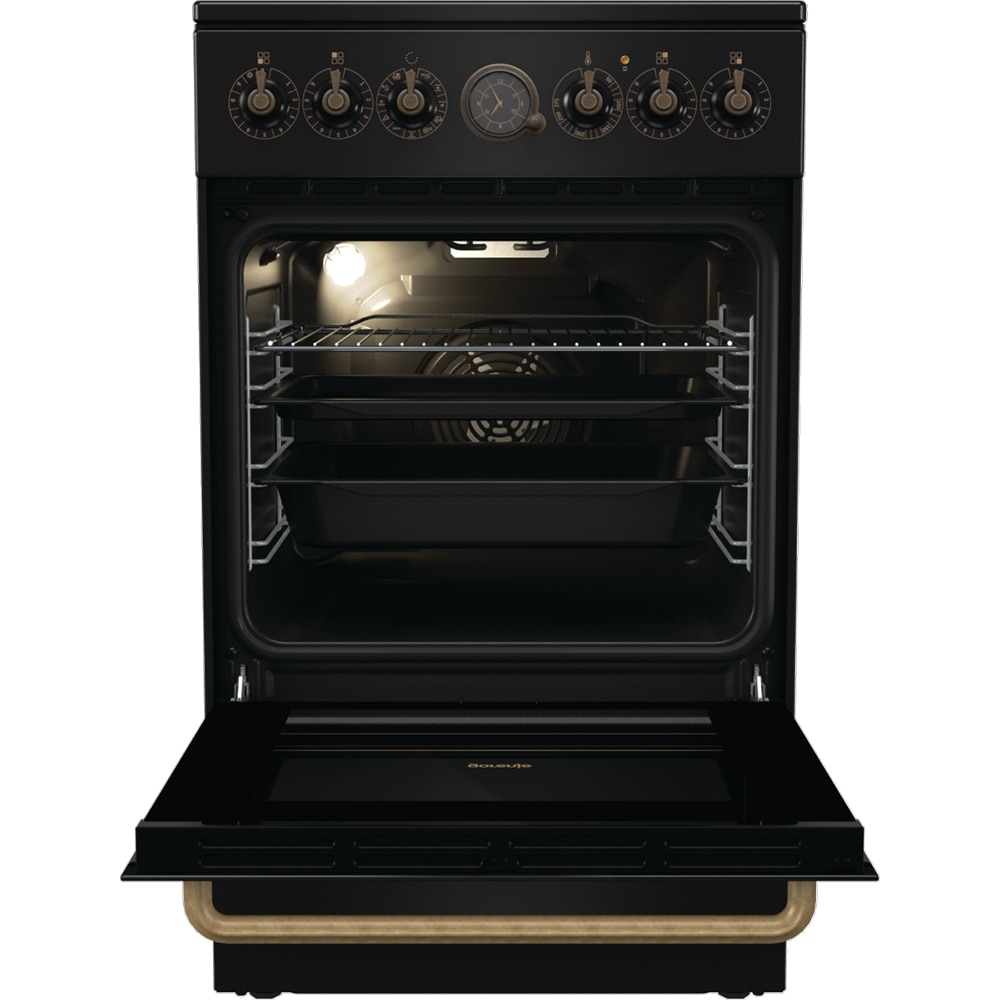 Aragaz GORENJE GECS5B70CLB, 4 arzatoare, Electric, L 50 cm, Grill, negru