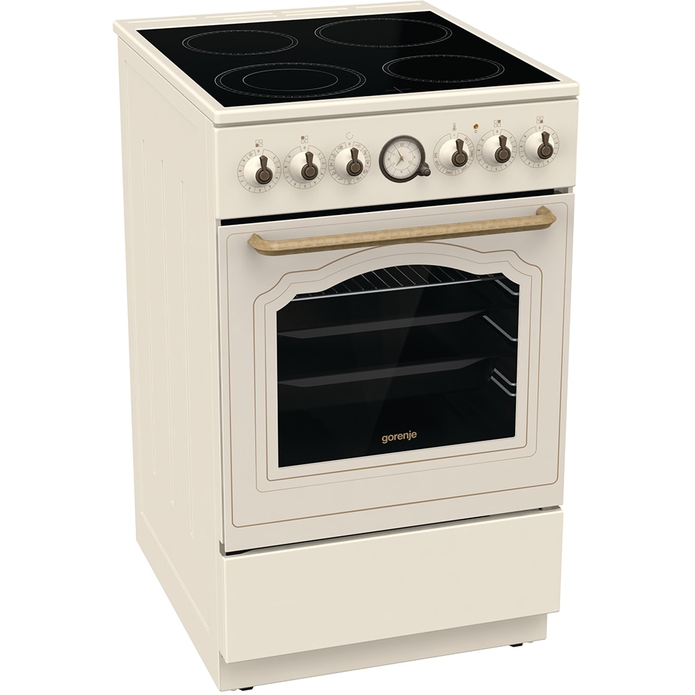 Aragaz GORENJE GECS5B70CLI, 4 arzatoare, Electric, L 50 cm, Grill, bej