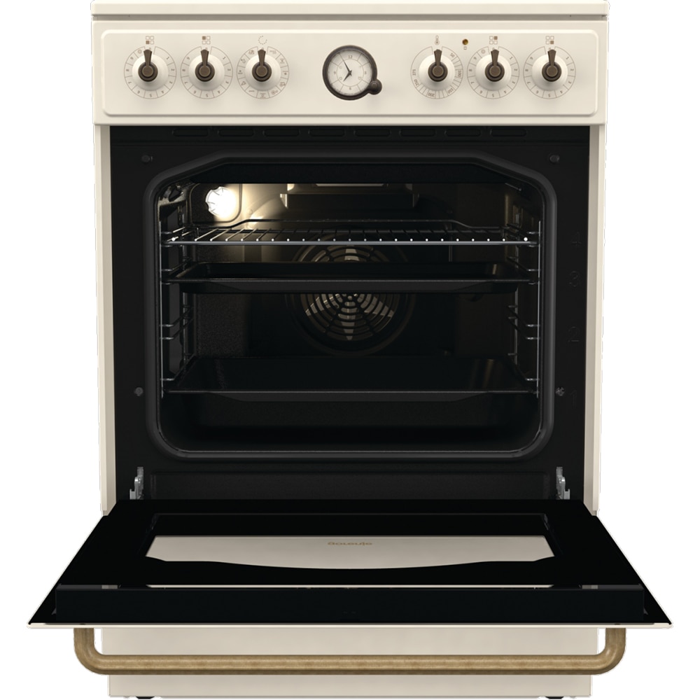 Aragaz GORENJE GECS6B70CLI, 4 arzatoare, Electric, L 60 cm, Grill, bej