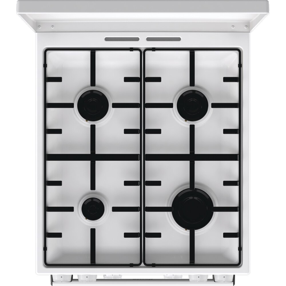 Aragaz GORENJE GK5A22WH, 4 arzatoare, Gaz + Electric, L 50 cm, Grill, alb