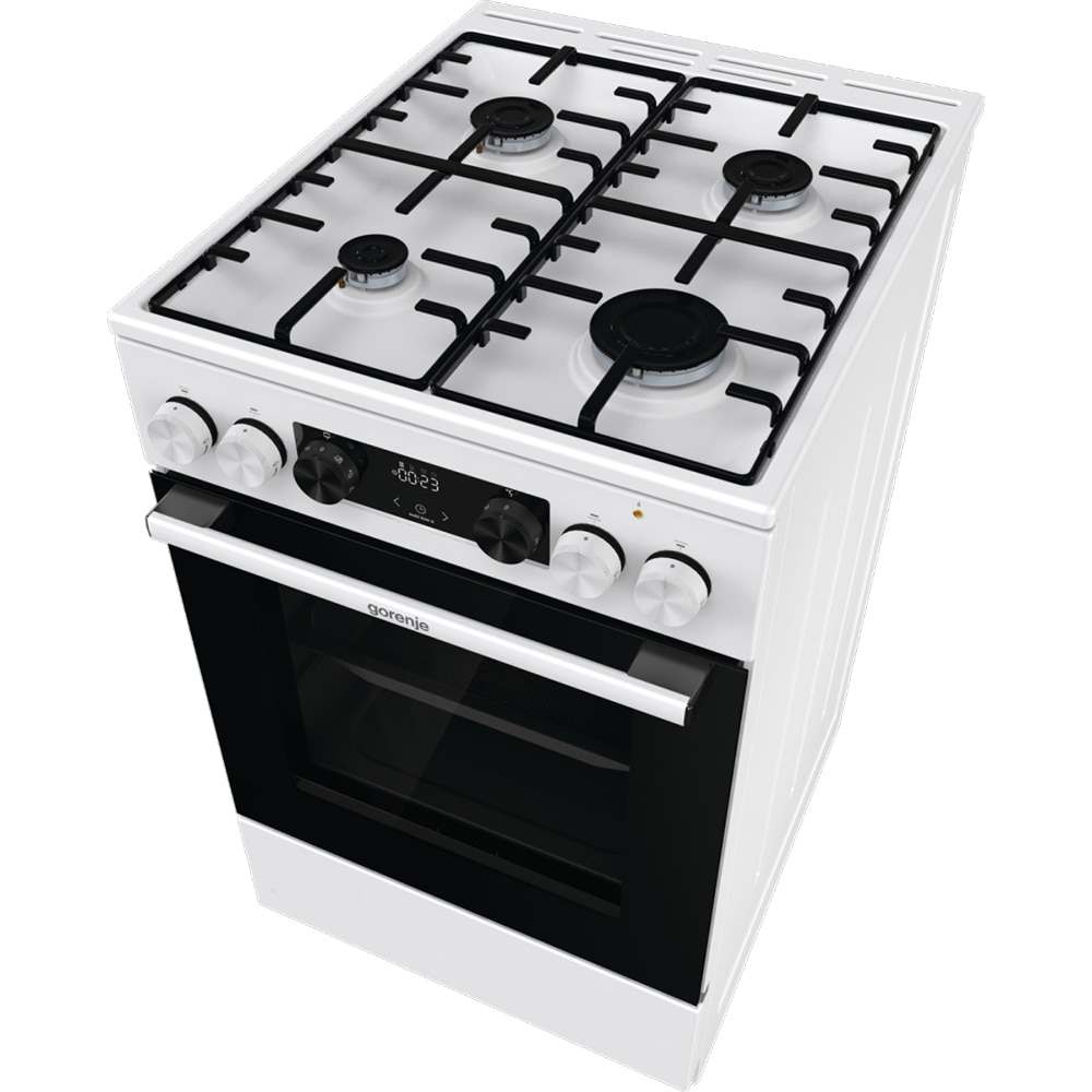 Aragaz GORENJE GK5C40WH, 4 arzatoare, Gaz + Electric, L 50 cm, alb
