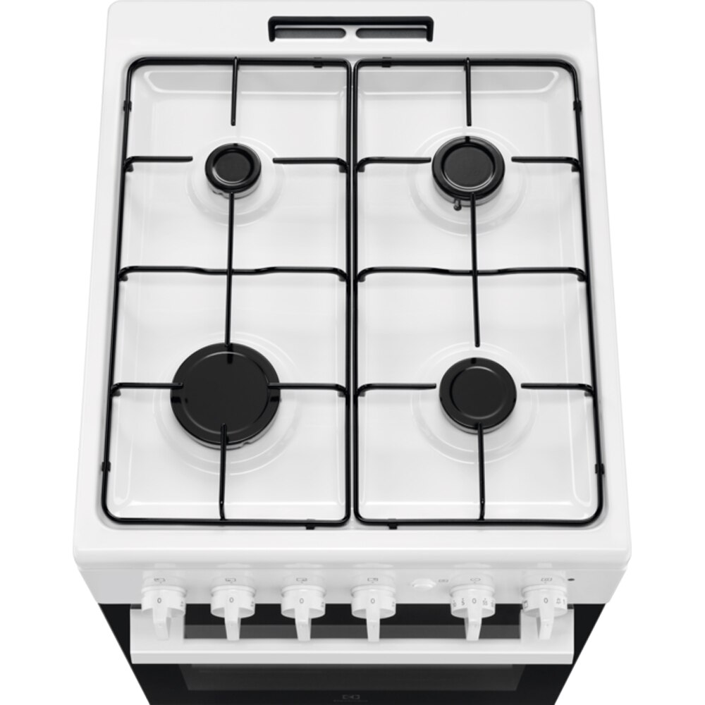 Aragaz ELECTROLUX LKG504013W, 4 arzatoare, Gaz, L 50 cm, Grill, Rotisor, alb