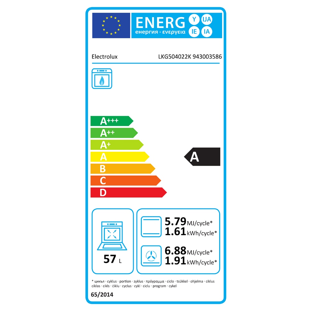 Aragaz ELECTROLUX LKG504022K, 4 arzatoare, Gaz, L 50 cm, Grill, negru