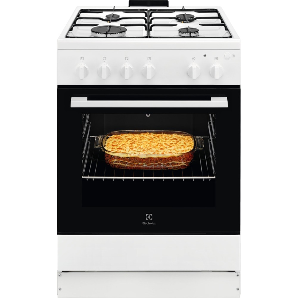 Aragaz ELECTROLUX LKG604013W, 4 arzatoare, Gaz, L 60 cm, Grill, Rotisor, alb