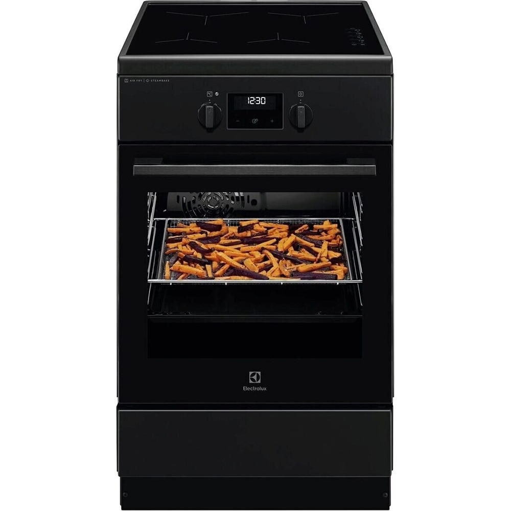 Aragaz ELECTROLUX LKI564266K, SteamBake, AirFry, 4 arzatoare, Electric, L 50 cm, Grill, negru
