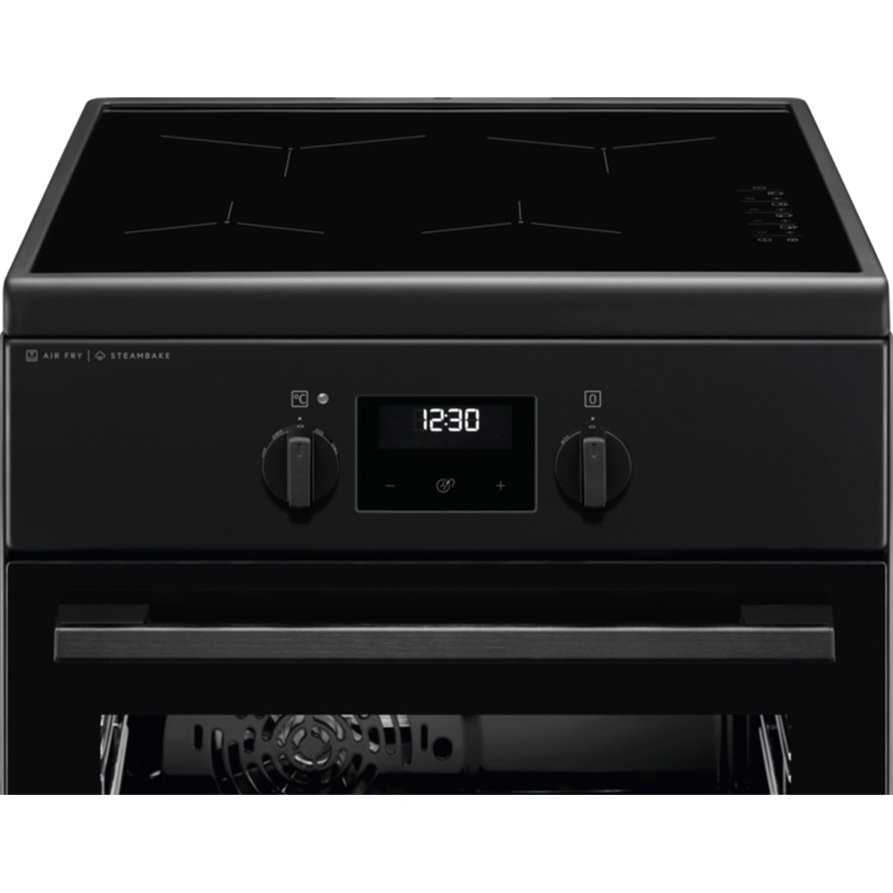 Aragaz ELECTROLUX LKI564266K, SteamBake, AirFry, 4 arzatoare, Electric, L 50 cm, Grill, negru