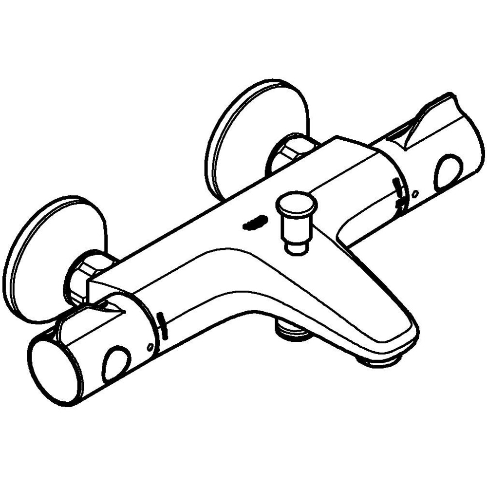 Baterie cada-dus GROHE Grohtherm 800 1022032430, termostat, alama sanitara, negru