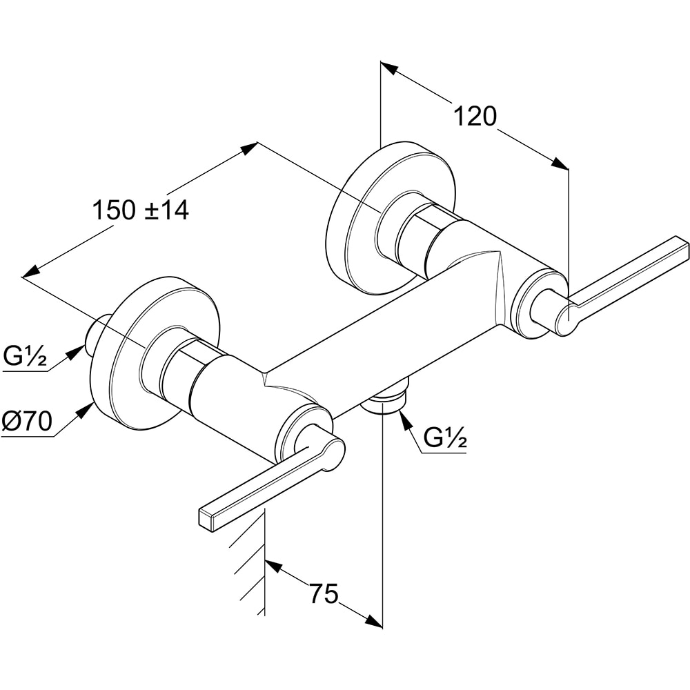 Baterie dus KLUDI Nova Fonte 207100515, alama sanitara, argintiu