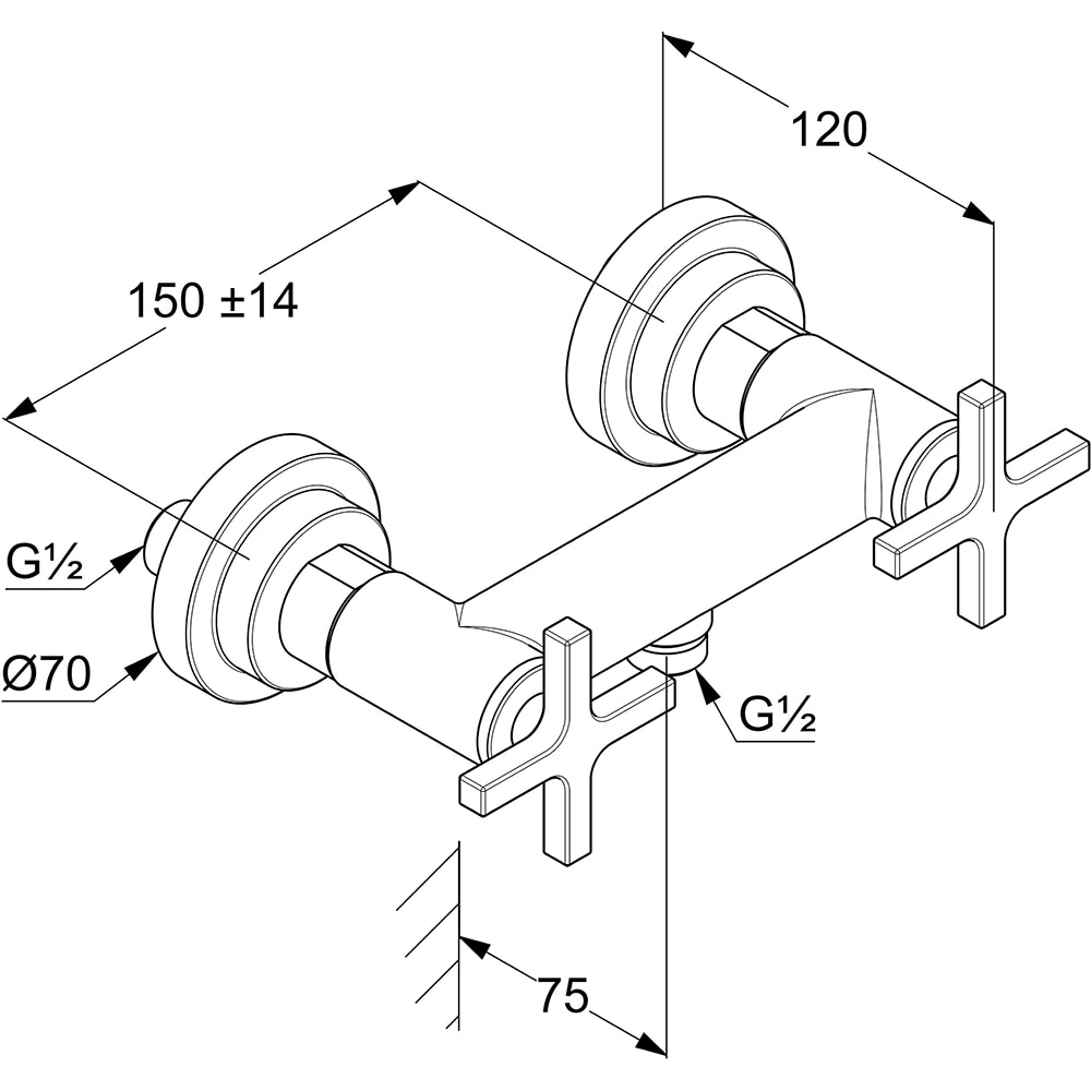 Baterie dus KLUDI Nova Fonte 207100520, alama sanitara, argintiu