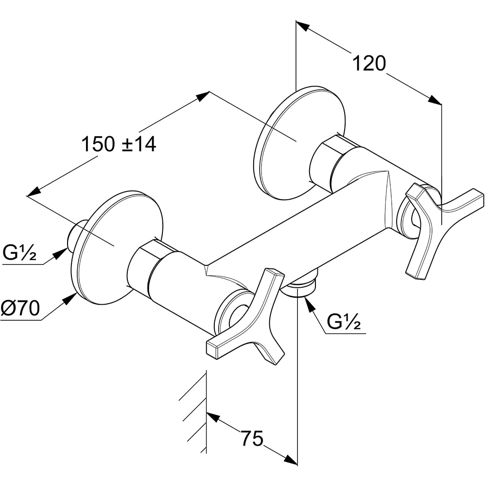 Baterie dus KLUDI Nova Fonte 207100539, alama sanitara, argintiu