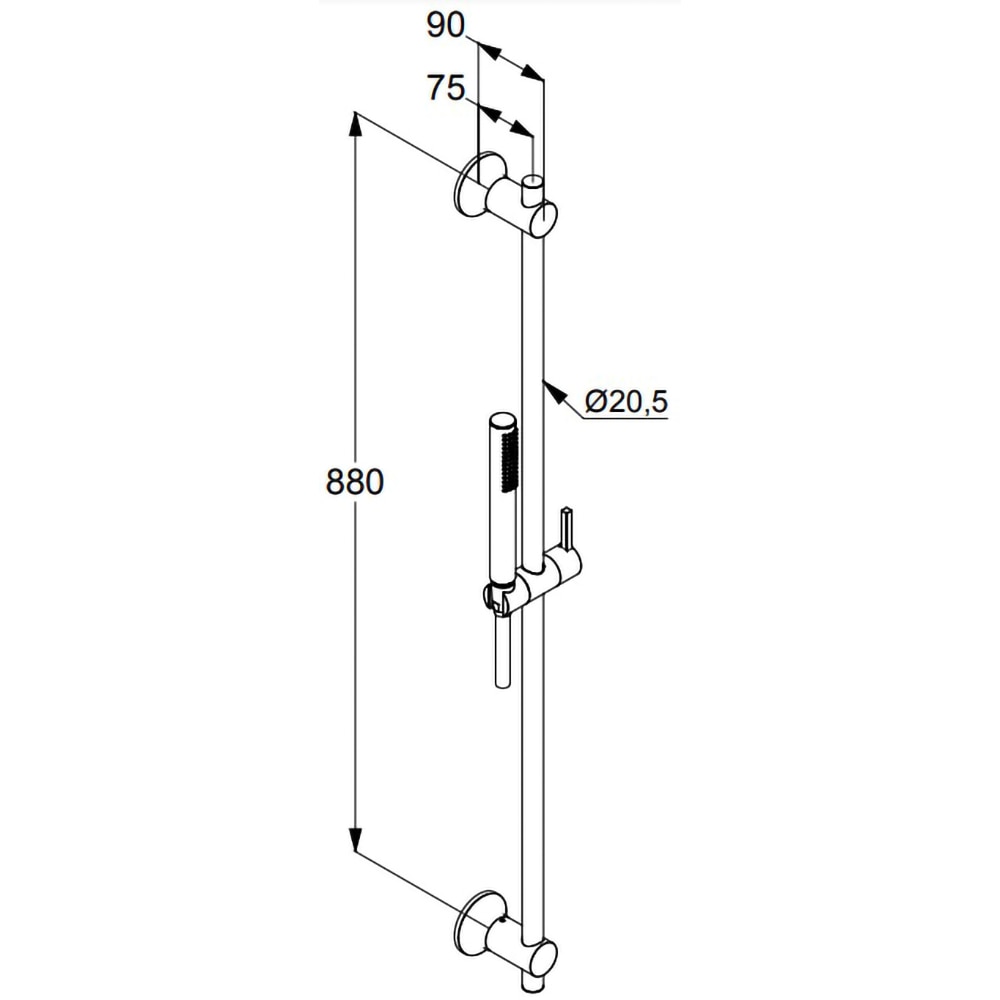 Set dus KLUDI Nova Fonte 2084005-35, 1 functie, crom