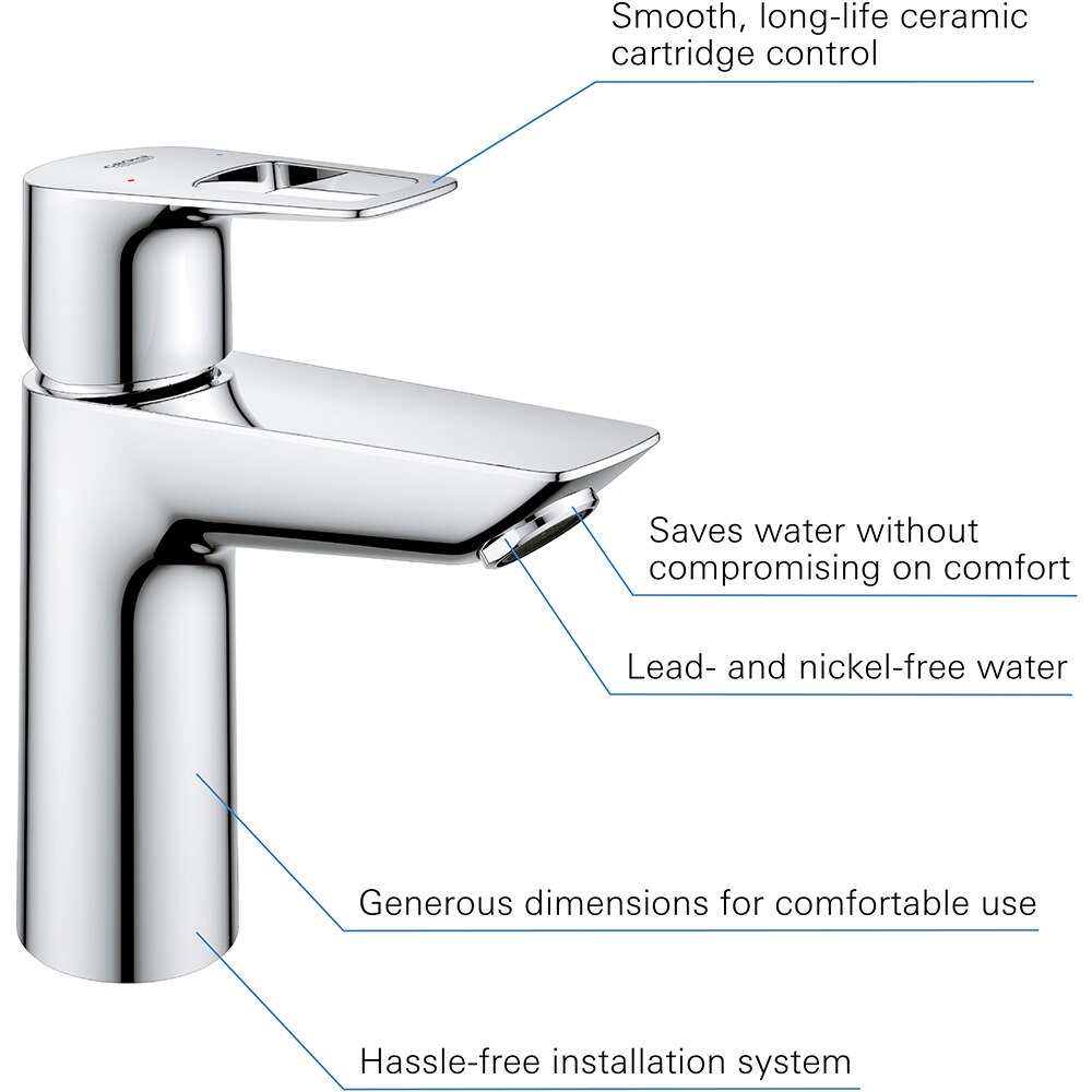 Baterie lavoar GROHE Bauloop 23886001, alama sanitara, crom