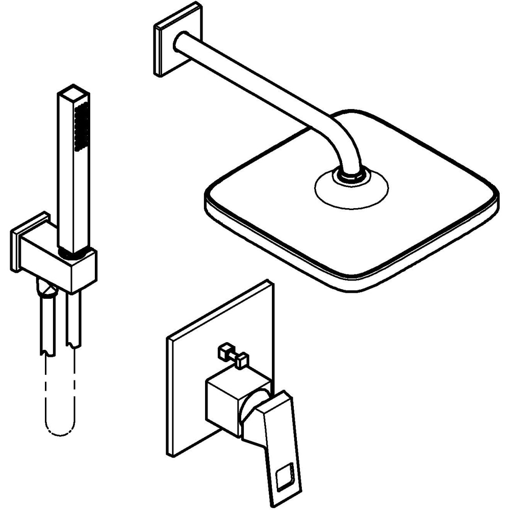 Sistem dus GROHE Eurocube 250 25289000, 1 functie, crom