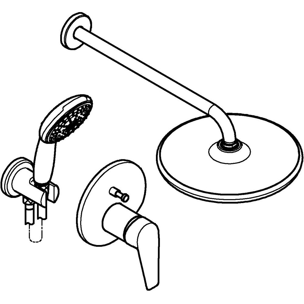 Sistem dus GROHE Start 250 25293000, 1 functie, crom