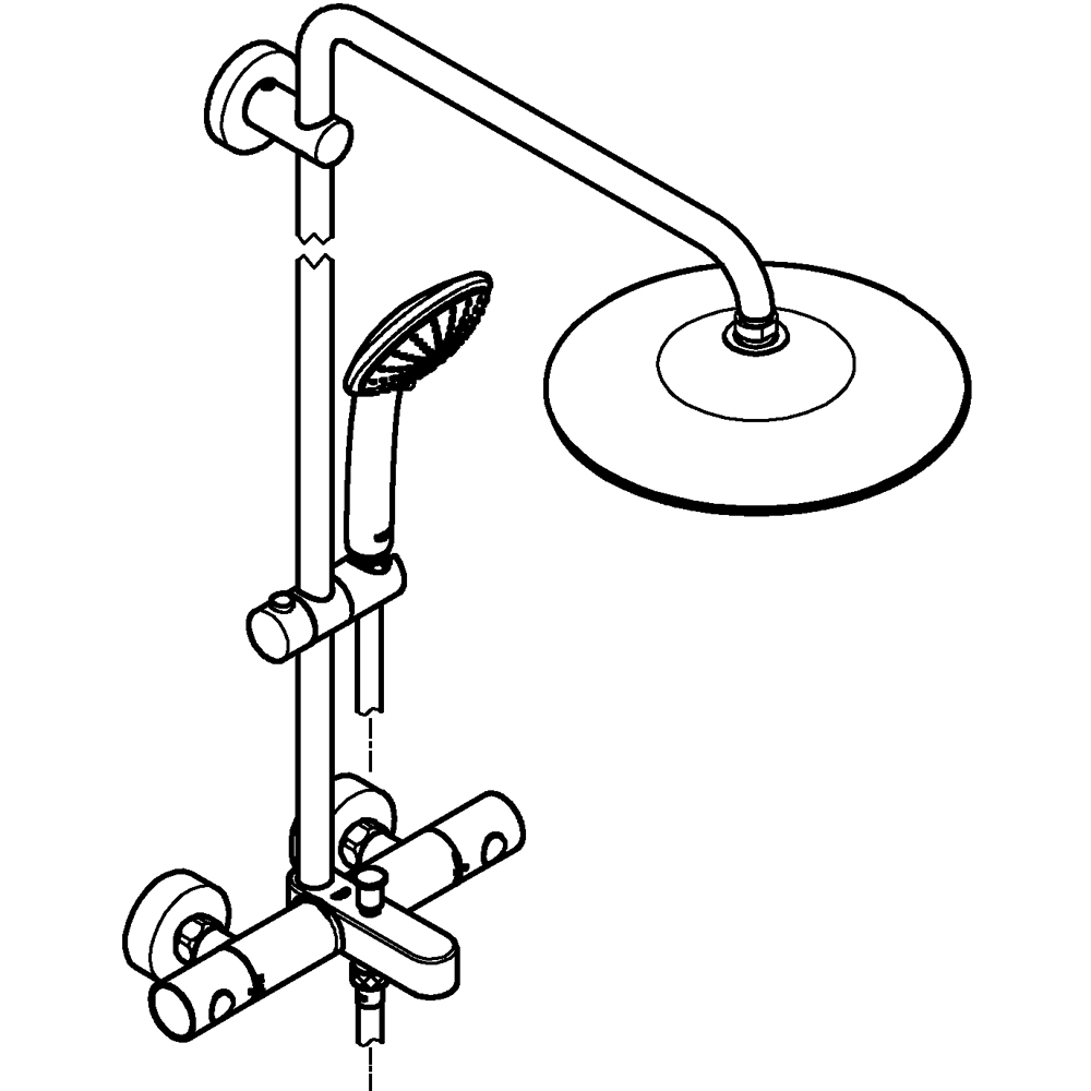 Sistem dus GROHE Euphoria 260 26114002, termostat, 3 functii, crom