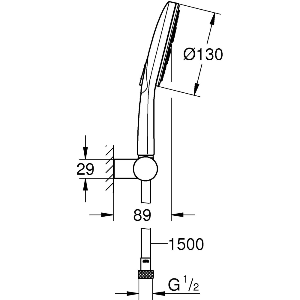 Para dus GROHE Rainshower SmartActive 130 26580000, 3 functii, crom